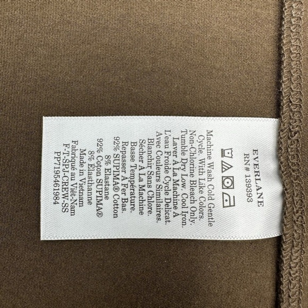Everlane Womens Supima Cotton Scoopneck Tee Cocoa Brown Short Sleeve Small NWT - Picture 7 of 11